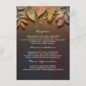 Fall Leaves Gold Wedding Informatie Gast Kaart (Voorkant)