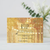 Fall Leaves Golden Autumn Rustic Bossen RSVP (Staand voorkant)