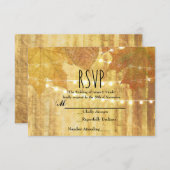 Fall Leaves Golden Autumn Rustic Bossen RSVP (Voorkant / Achterkant)