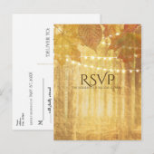Fall Leaves Golden Autumn Rustic Bossen RSVP Uitnodiging Briefkaart (Voorkant / Achterkant)