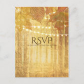 Fall Leaves Golden Autumn Rustic Bossen RSVP Uitnodiging Briefkaart (Voorkant)