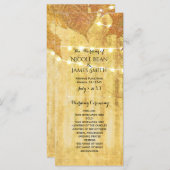 Fall Leaves Golden Autumn Rustieke Bossen Programm Programmakaart (Voorkant / Achterkant)