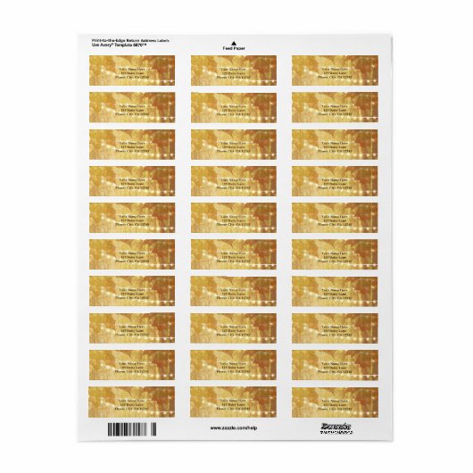 Fall Leaves Golden Autumn Rustige Bossen Etiket (Full Sheet)