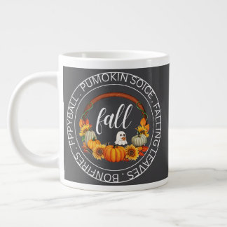 Fall Leaves Graphic: Herfst T-shirt Grote Koffiekop