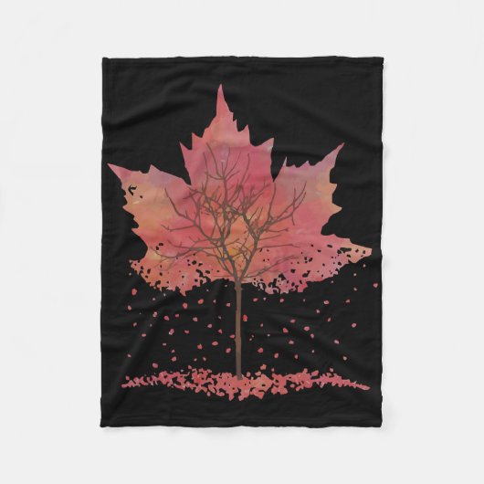 Fall Leaves Graphic T-shirt- Populaire Herfst Fleece Deken (Voorkant)