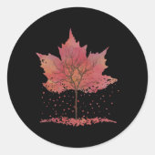 Fall Leaves Graphic T-shirt- Populaire Herfst Ronde Sticker (Voorkant)