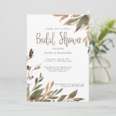 Fall Leaves Greenery Waterverf Vrijgezellenfeest Kaart (Staand voorkant)