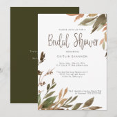 Fall Leaves Greenery Waterverf Vrijgezellenfeest Kaart (Voorkant / Achterkant)