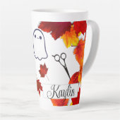 Fall Leaves Hairdresser Gift Latte Mok (Rechterhoek)