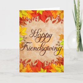 Fall Leaves Happy Friendsgiving Kaart