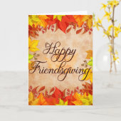 Fall Leaves Happy Friendsgiving Kaart (Gele Bloem)