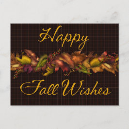 Fall Leaves Happy Herfst Wishes Briefkaart