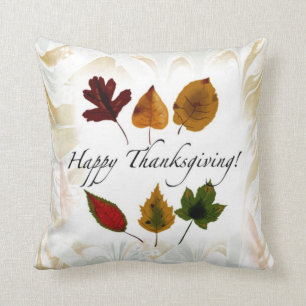Fall Leaves Happy Thanksgiving Custom Pillow Kussen