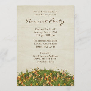 Fall Leaves Harvest Party Invitations Kaart