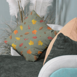 Fall Leaves Hunter Green Kussen