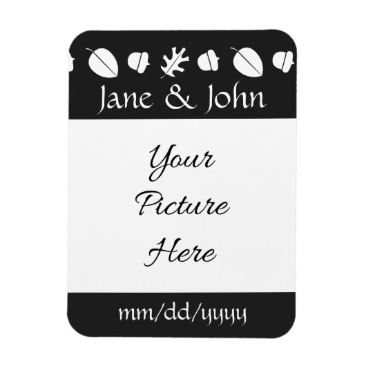 Fall Leaves in Black Save-the-Date Magnet Magneet (Verticaal)