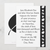 Fall Leaves in Black Wedding Invitation Kaart (Voorkant / Achterkant)
