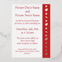 Fall Leaves in Cherry Folie Invitation