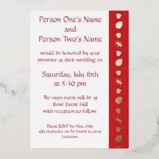 Fall Leaves in Cherry Folie Invitation Uitnodiging