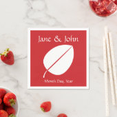 Fall Leaves in Cherry Napkins Servetten (Insitu)