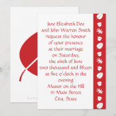 Fall Leaves in Cherry Wedding Invitation Kaart (Voorkant / Achterkant)