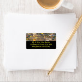 Fall Leaves in Pond Water Natuur Fotografie Etiket (Insitu)