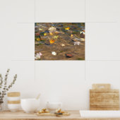 Fall Leaves in Pond Water Natuur Fotografie Poster (Keuken)