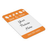 Fall Leaves in Sinaasappel Save-the-Date Magnet Magneet (Rechterzijde)