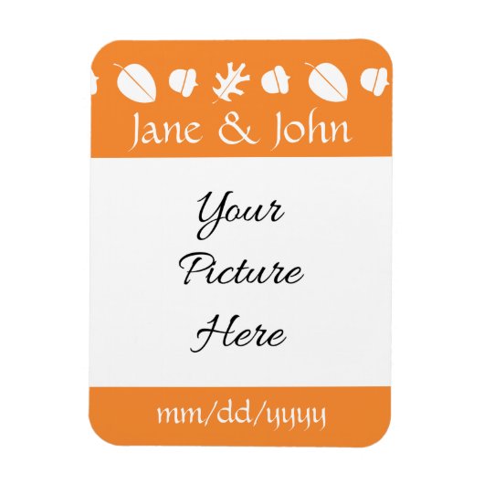 Fall Leaves in Sinaasappel Save-the-Date Magnet Magneet (Verticaal)