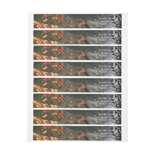 Fall Leaves in Waterfall I Autumn Photography (Vel)