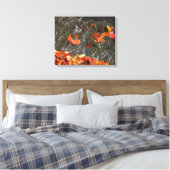 Fall Leaves in Waterfall I Autumn Photography Canvas Afdruk (Insitu (Slaapkamer))