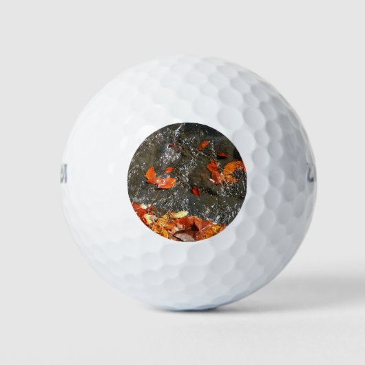 Fall Leaves in Waterfall I Autumn Photography Golfballen (Voorkant)