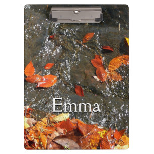 Fall Leaves in Waterfall I Autumn Photography Klembord