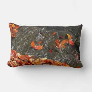 Fall Leaves in Waterfall I Autumn Photography Kussen