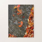 Fall Leaves in Waterfall I Autumn Photography Legpuzzel (Verticaal)