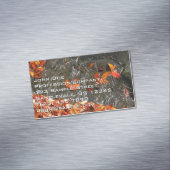 Fall Leaves in Waterfall I Autumn Photography Magnetisch Visitekaartje (Voorbeeld)