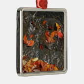 Fall Leaves in Waterfall I Autumn Photography Metalen Ornament (Rechts)