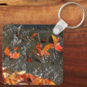 Fall Leaves in Waterfall I Autumn Photography Sleutelhanger (Achterkant)