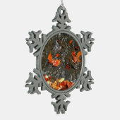 Fall Leaves in Waterfall I Autumn Photography Tin Sneeuwvlok Ornament (Links)