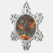 Fall Leaves in Waterfall I Autumn Photography Tin Sneeuwvlok Ornament (Rechts)