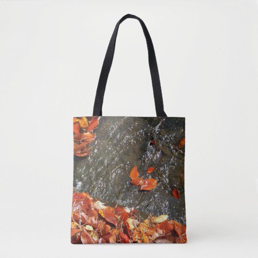 Fall Leaves in Waterfall I Autumn Photography Tote Bag (Voorkant)