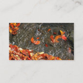 Fall Leaves in Waterfall I Autumn Photography Visitekaartje (Achterkant)