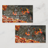 Fall Leaves in Waterfall I Autumn Photography Visitekaartje (Voorkant / Achterkant)