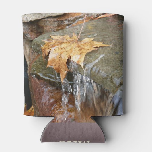 Fall Leaves in Waterfall II Autumn Photography Blikjeskoeler (Achterkant)