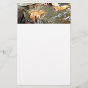 Fall Leaves in Waterfall II Autumn Photography Briefpapier