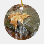 Fall Leaves in Waterfall II Autumn Photography Keramisch Ornament (Voorkant)