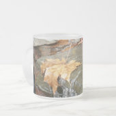 Fall Leaves in Waterfall II Autumn Photography Matglas Koffiemok (Voorkant links)