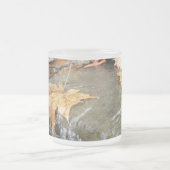 Fall Leaves in Waterfall II Autumn Photography Matglas Koffiemok (Center)