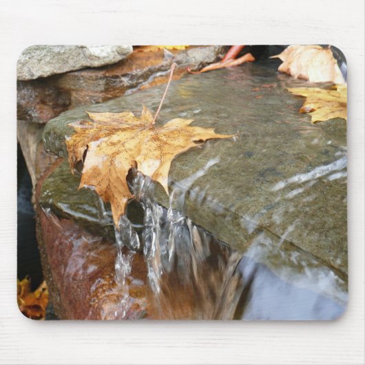 Fall Leaves in Waterfall II Autumn Photography Muismat (Voorkant)