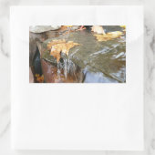 Fall Leaves in Waterfall II Autumn Photography Rechthoekige Sticker (Tas)